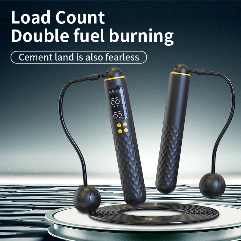 Rechargeable USB Digital Jump Rope Trainer – Adjustable Wireless Rope with Calorie Counter & Fitness Tracking