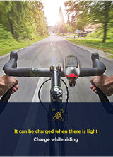 Solar Bike Light with Horn – LED Headlamp & Bell for Bikes