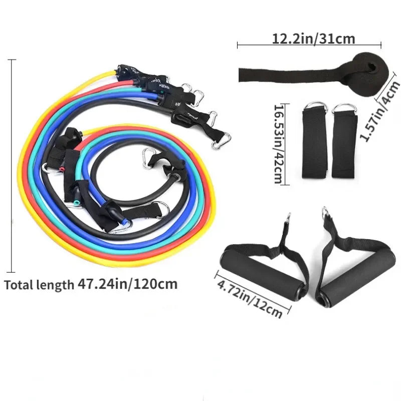 Multi-Functional Fitness Tension Rope – 5-Tube Elastic Resistance Trainer for Home Workouts & Yoga