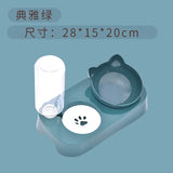 Cat Food Bowl Automatic Feeder 2 in 1 Eating Drinking Water