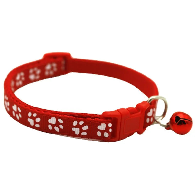 Foot Paw Print Bell Collar