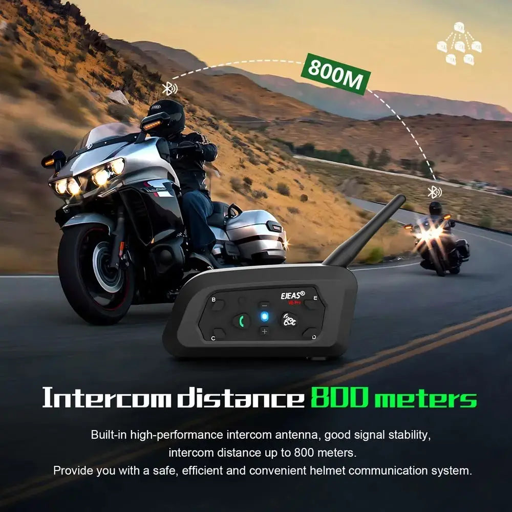 V6 PRO+ Motorcycle Riders Intercom